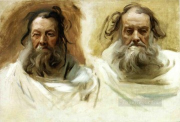 ジョン・シンガー・サージェント Painting - ボストン壁画「預言者」ジョン・シンガー・サージェントの「双頭」の習作